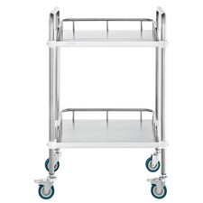 Lab Grade 2-Shelf Cart 34.06in Stainless Mobility Caster