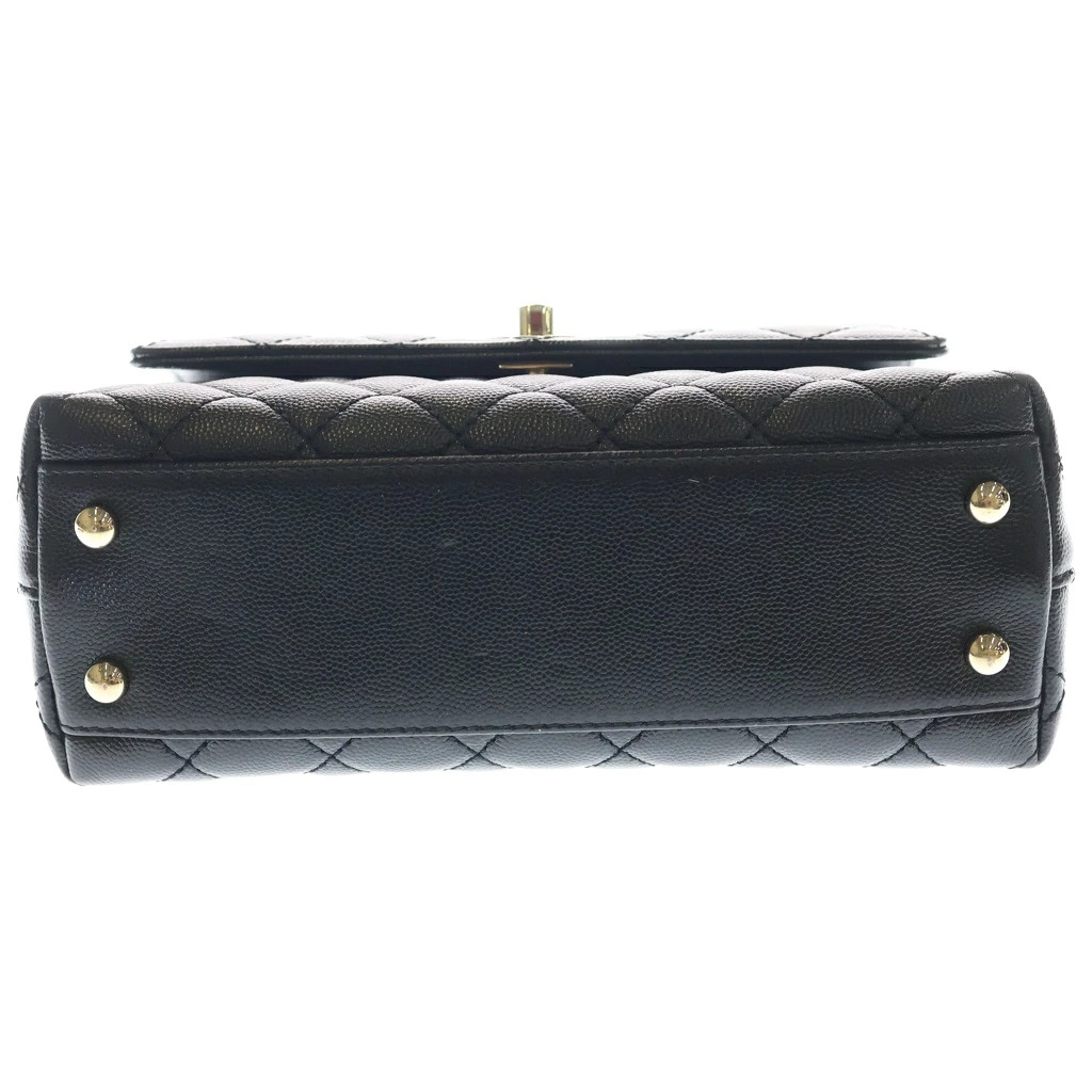 Chanel Handle XS Matelasse Leather 2WAY Hand Chain Shoulder Bag Black Plate r0_0 image 4