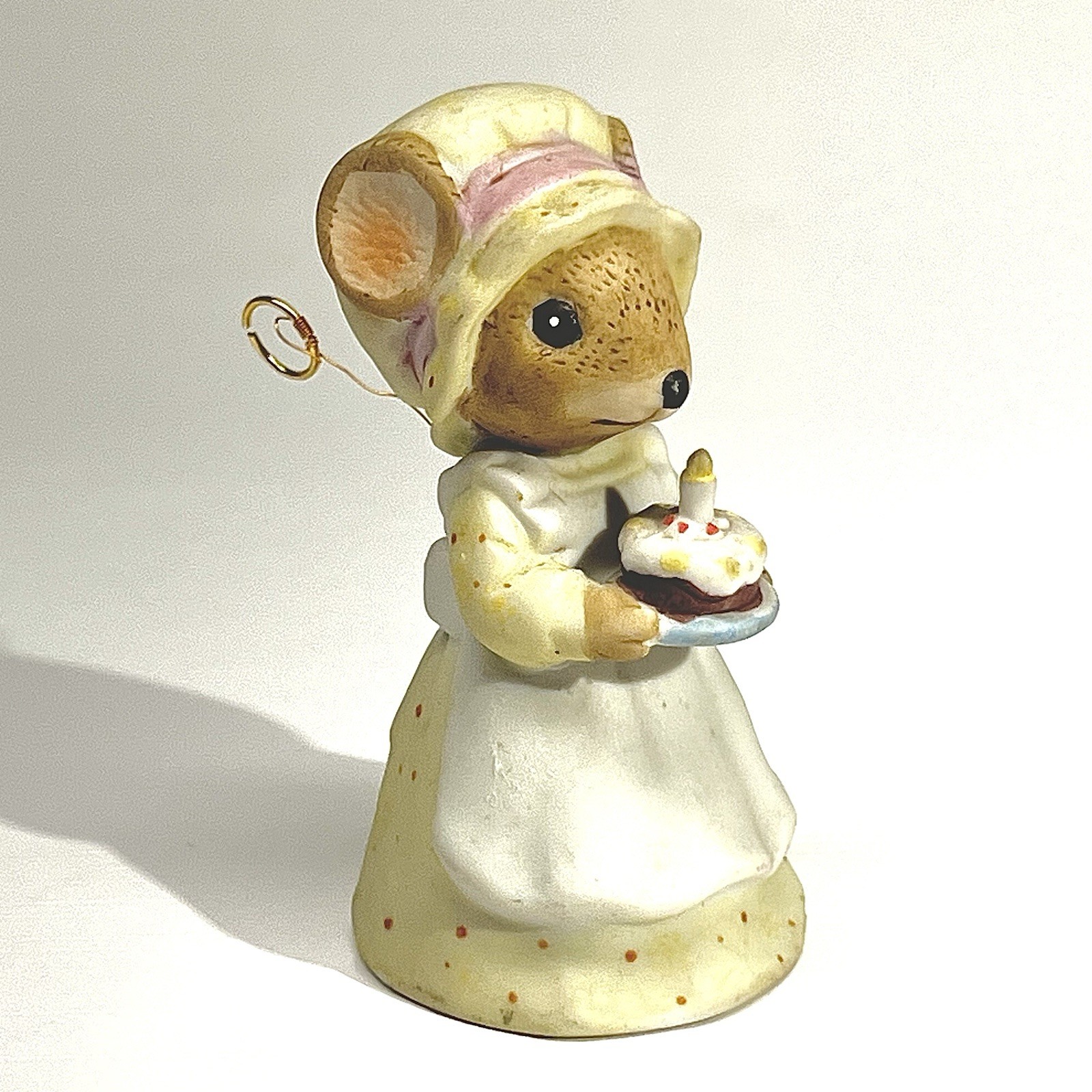 Vintage Enesco Mouse Figurine/Bell From The Country Calico Mouse Series