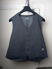 Charlotte Stiffell Men's Waistcoat Size 48 Wool Blend Made In England Grey Good
