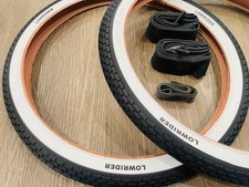 LOWRIDER LOGO 20x1.75 Brick Pattern White Wall Tires and Tubes 20" Bicycle