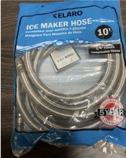 Kelaro Braided Stainless Steel Ice Maker Water Supply Hose 10 Feet 1/4  Universa