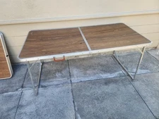 FOLDING ALUMINUM TABLE 1970s -- LOCAL PICK UP SAN JOSE,CA