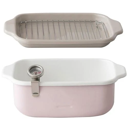 [Exclusivité.co.jp] Pot Tempura carré émail Fuji rose compatible IH avec - Photo 1/3