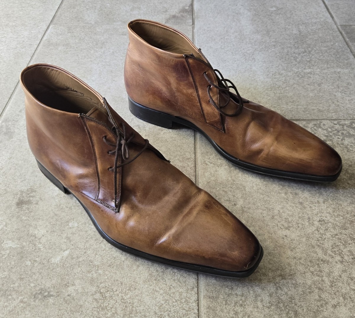 Magnanni Dark Brown Leather Chukka Boots Tacna Men main image 2