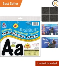 4" Self-Adhesive Uppercase and Lowercase Letters, 154-Count, Black