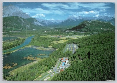 Vintage Banff National Park Canada Postcard - Bobsled Track & Mountains 1987