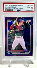 2024 Bowman Chrome - Prospects Dylan Crews #BCP-193 Purple Refractor /250 Psa 10