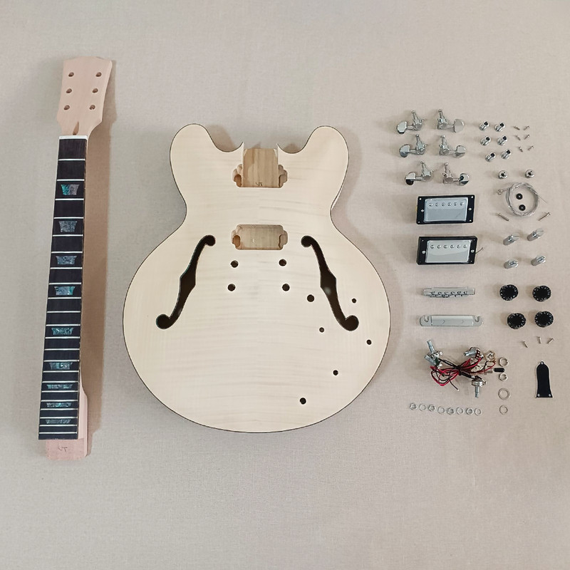 Unfinish DIY Electric Guitar Kit CR Color Inlay Fretboard Rosewood Fretboard