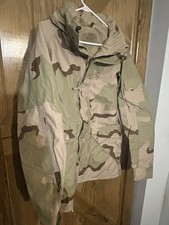 USGI Cold Wet Weather ECWCS GORETEX DESERT CAMO Parka Jacket - Medium Long