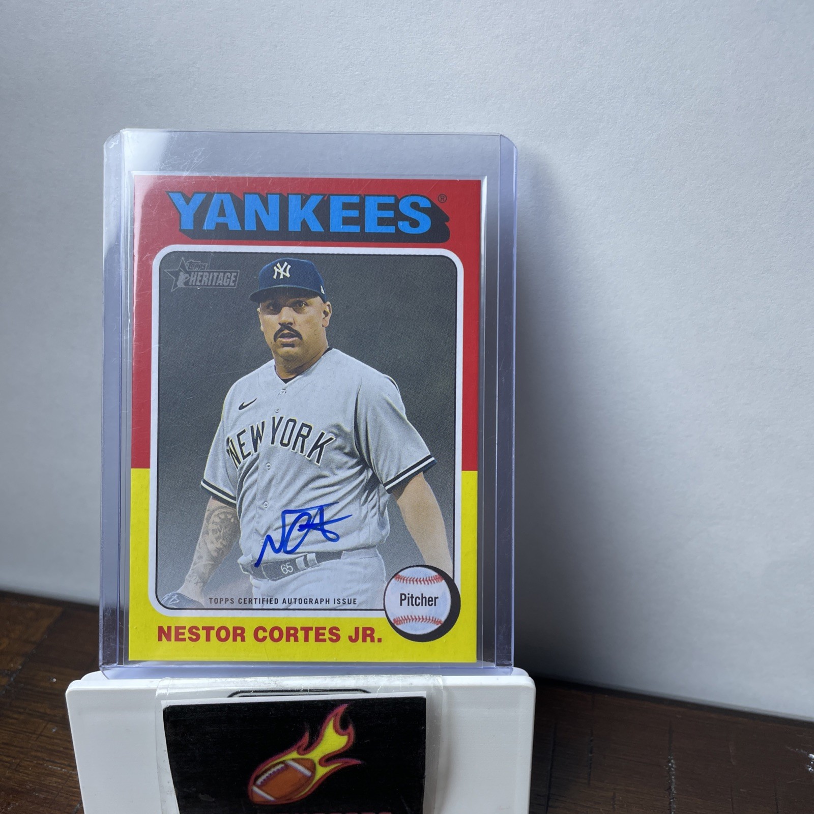 Nestor Cortes Jr. Auto 2024 Topps Heritage Real One #ROA-NC Yankees MLB on card