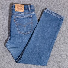 VTG Levis 505 Orange Tab Jeans Men's 34x30 Made in USA Blue Denim Straight