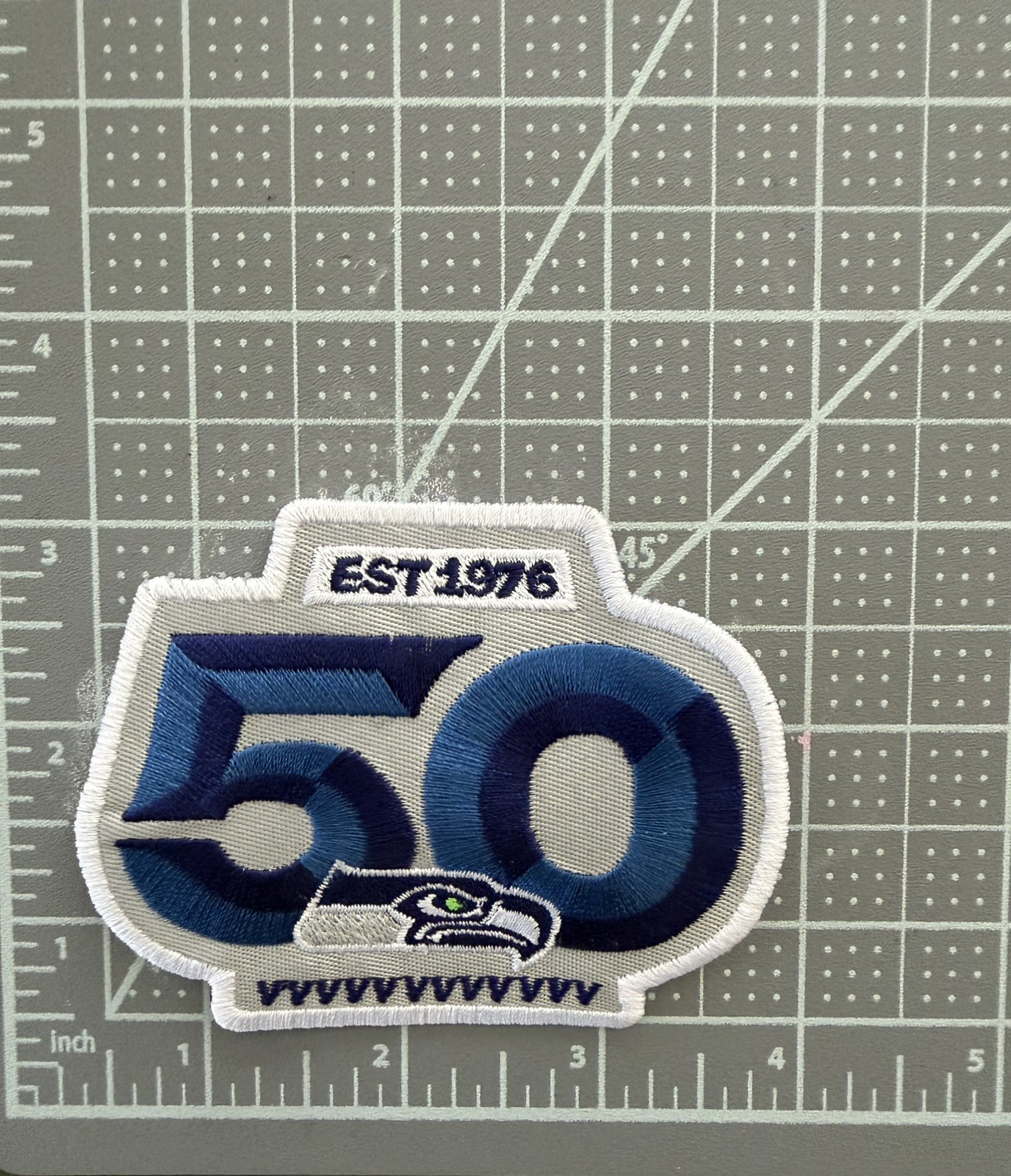 Seattle Seahawks 50th Anniversary Embroidered Iron / Sew-On Patch