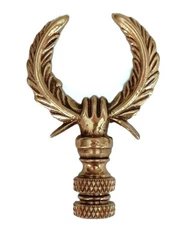 Vintage Brass Lamp Shade Finial Victorian Wreath Hand Fist