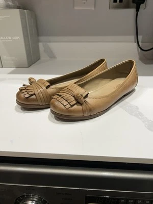 Ecco Brown Leather Flat Ballet Pumps UK5-5.5 EU38 Worn One Day - Image 1 of 4