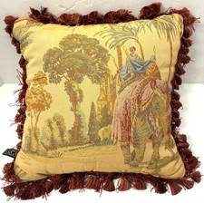Borgata Decorative Throw Pillow w/ Fringe Arabian Middle Eastern Elephant 15x15