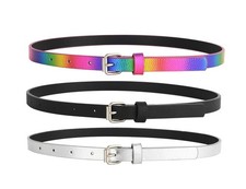 Belts for Girls 3 Pack Big Teen Kids Belt Girls Fashion PU Leather Patent Bel...