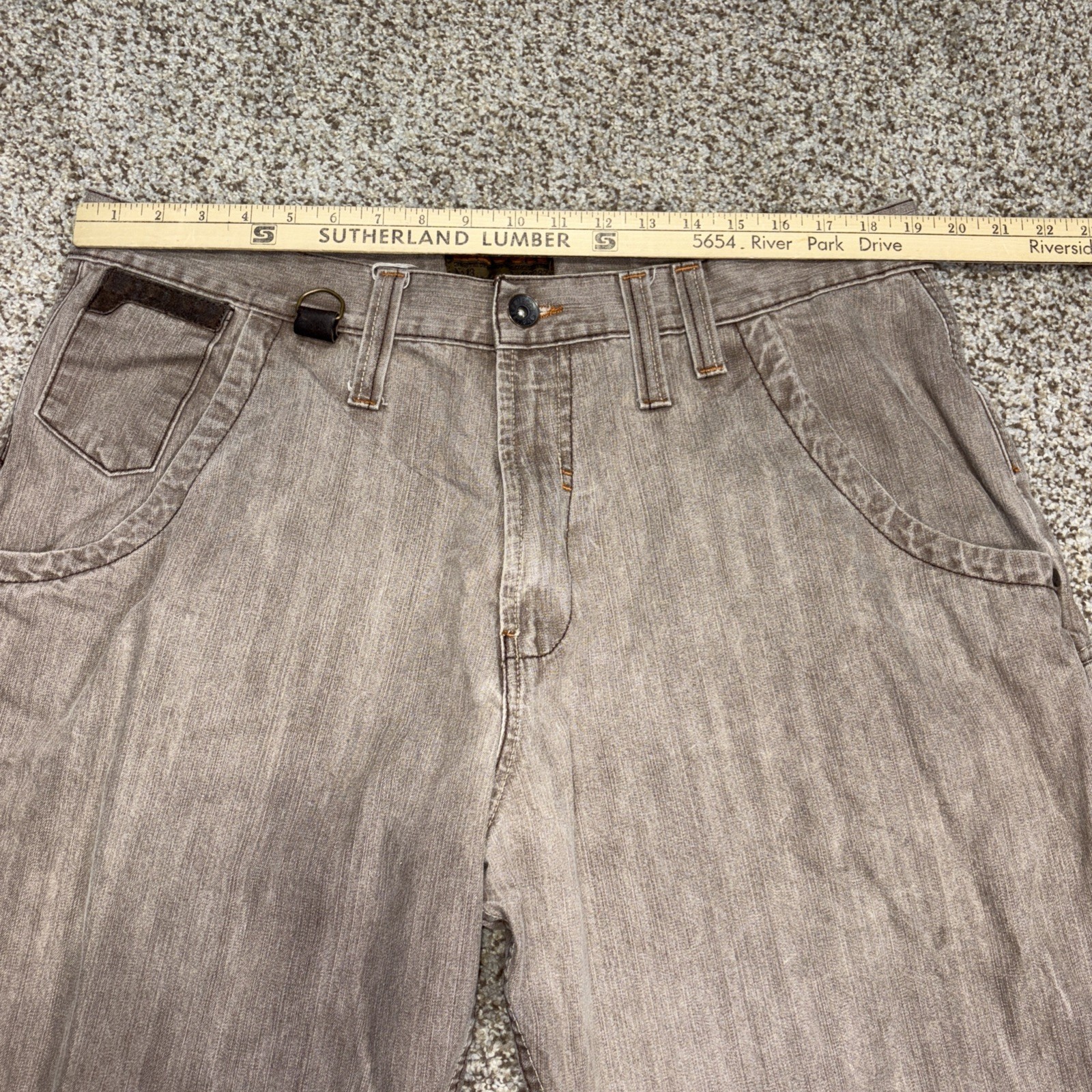 Vintage Mecca Jeans Mens 40/32 Loose Straight Brown Skater Y2K Fits 38 X 31 - View 10