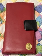 The Walt Disney Company Wallet  Vintage Red With Golden Micky Mouse Emblem