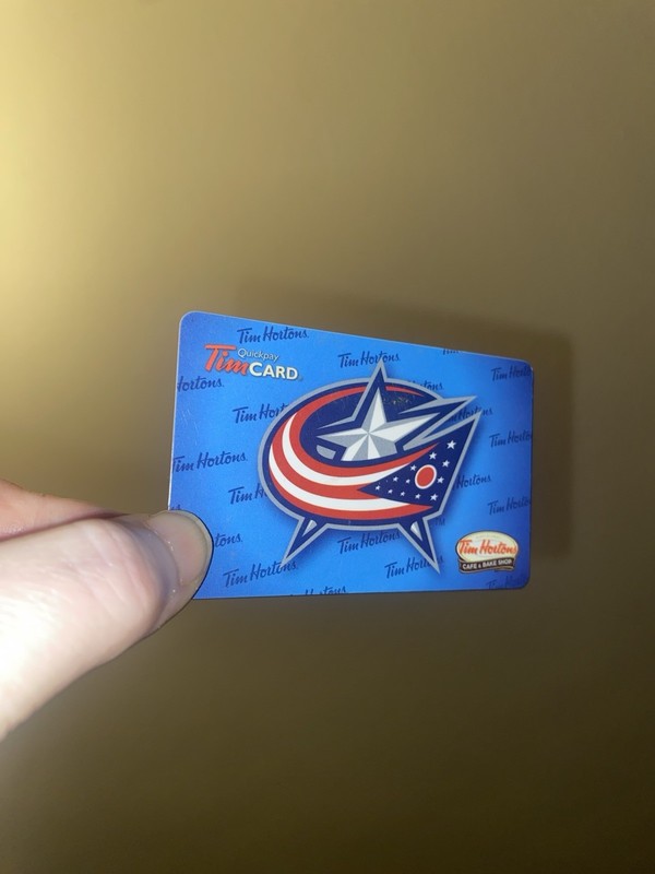 2014 COLUMBUS BLUEJACKETS Tim Hortons gift card collectible OHIO Canada Coffee