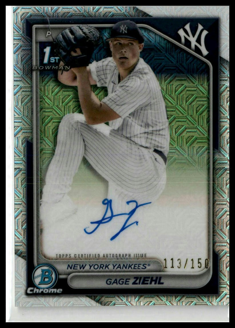 2024 Bowman Draft Gage Ziehl 1st Chrome Auto HTA Choice Refractor /150