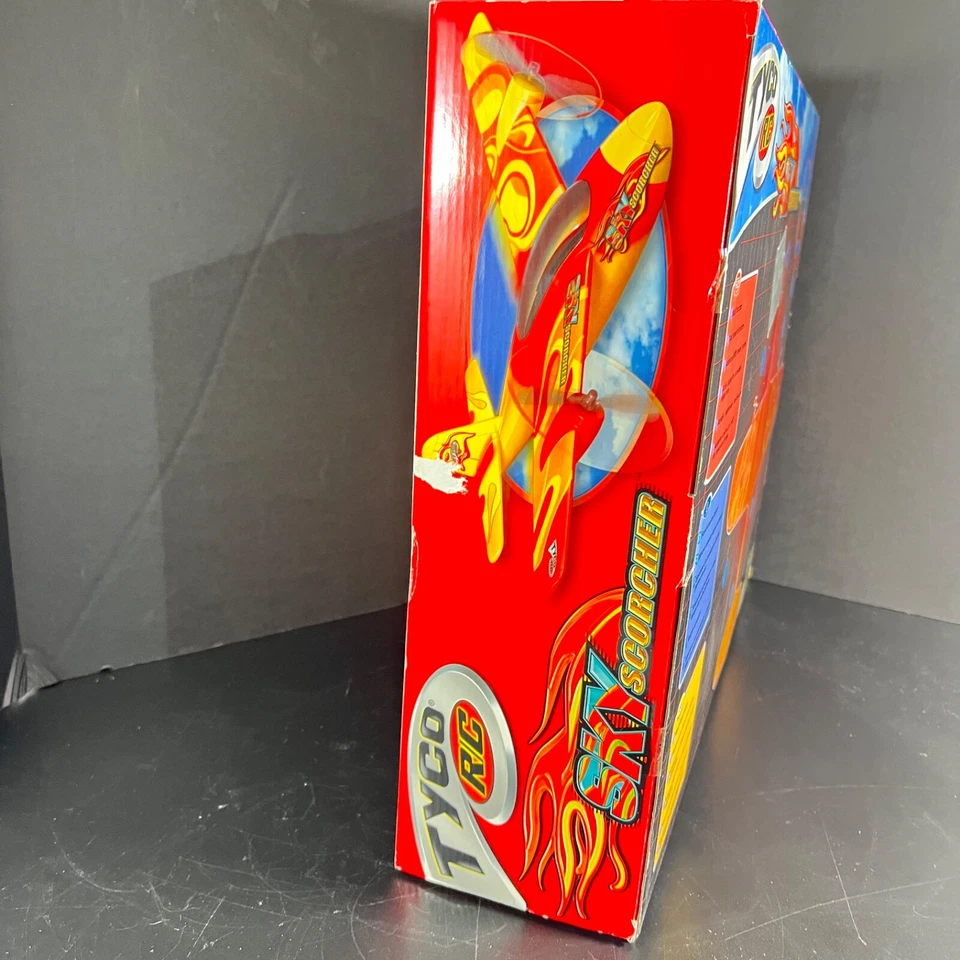 TYCO RC Remote Control Vintage Sky Scorcher White/ Red/Blue Aircraft Plane 2003 - Image 3 of 4