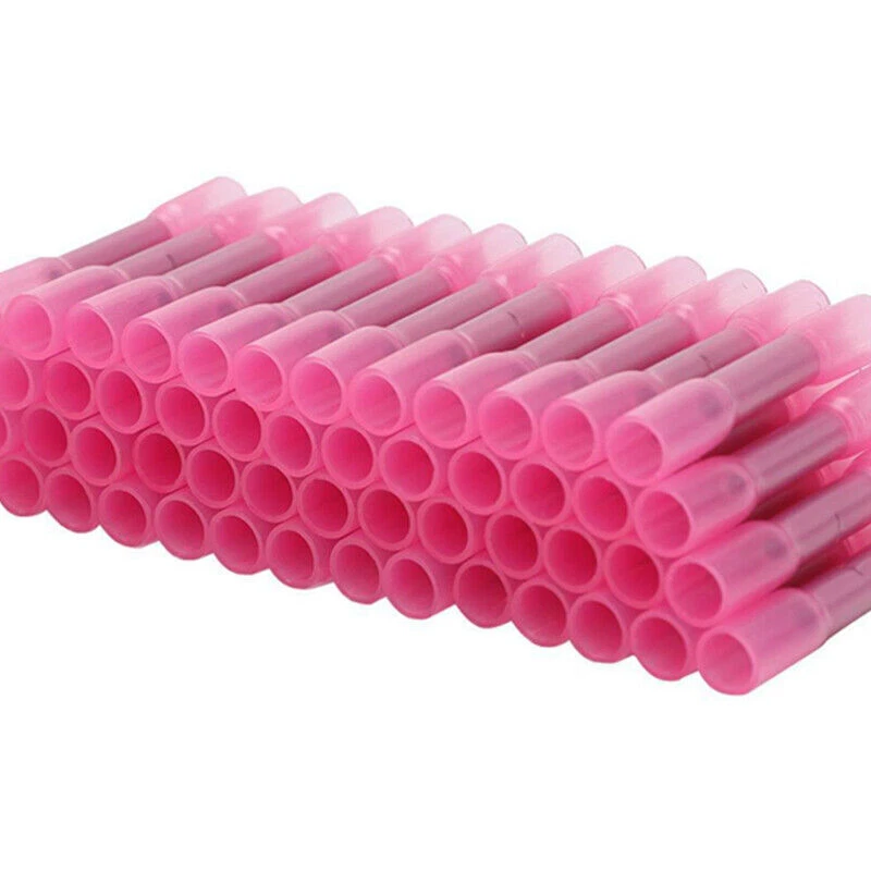 50-1000X Red Heat Shrink Wire Butt Connector 22-16AWG Waterproof Splice Terminal - Image 2 of 4