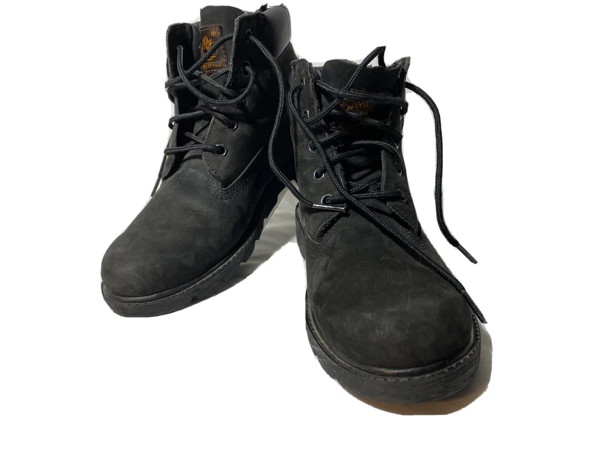 Timberland Junior Octagonal Lace Holes Waterproof Boots Black Sz US 4M 10910