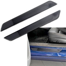 Gloss Real Carbon Fiber Car Front Door Sill Protect Cover Trim Fit 17-21 Model 3