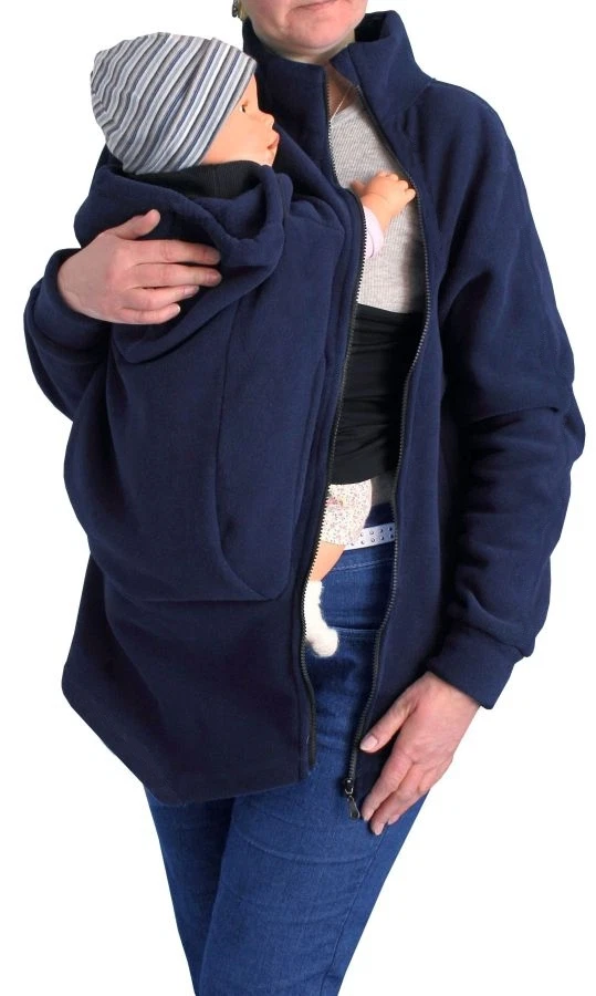 Teddy Tragejacke Fleece Jacke Tragepullover Fleecepullover Tragetuch Bauchtrage  - Bild 2 von 4