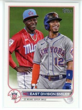 2022 Topps Series 1 #98 NL East Division Smiles (Chisholm/Lindor)