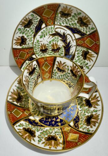 Antique Circa 1815 Spode Tea Cup & 2 Saucer Japanese Imari 2213 Georgian English - Picture 2 of 23