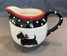 Scottie Dog Terrier Ceramic Creamer red Black & White Polka dot Mesa Home