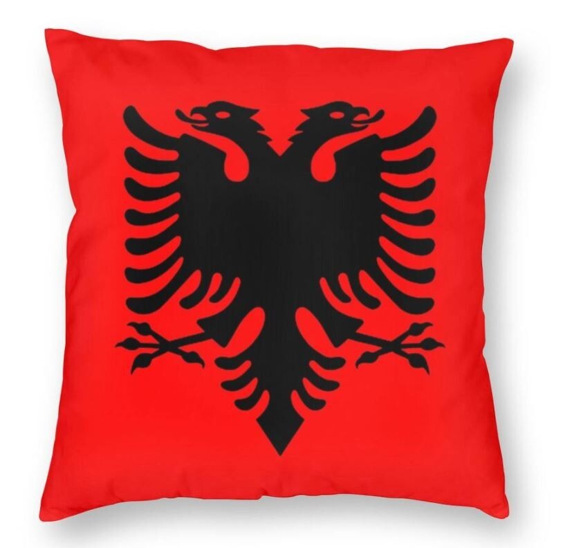 Kissenbezug Albanien Albania Pillow Sofa Pristina Kosova Doppeladler rot schwarz