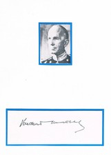 Canada Gov.Gen. Vincent Massey 1887-1967 genuine autograph signed 1.5"x3" card