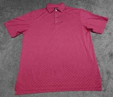 Falcon Ridge Foot Joy Polo Shirt Men's Medium Pink Printed All Over Short Sleeve