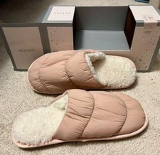 NEW Alfani Women's Pink Puffer Faux Fur Slide Boxed Slippers Large 9 10