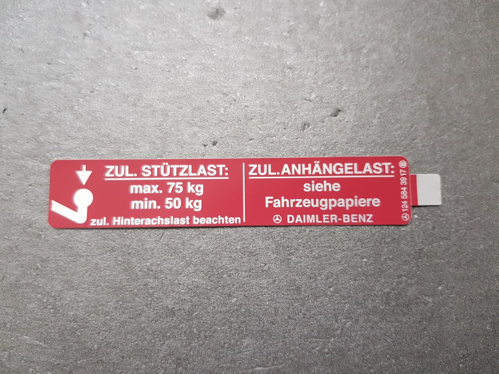 Genuine Mercedes-Benz Sticker A1245843917 | eBay