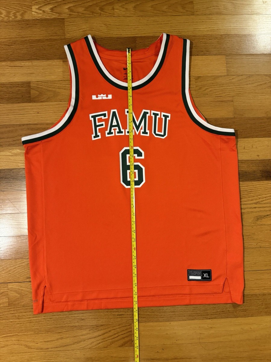New XL Nike Florida A&M Rattlers Lebron James #6 Jersey Orange