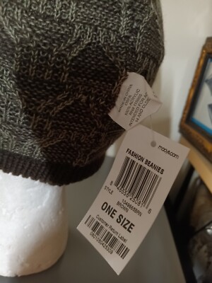 123専用 Reversible Knit Brown & Pattern Beanie One Size ADULT Women Mens