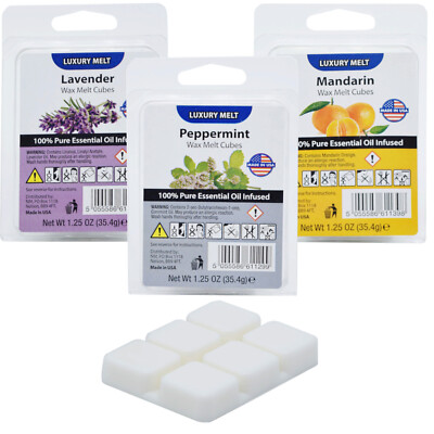 1x35g Luxus stark duftendes 100% reines ätherisches Öl Wachs Melts/Törtchen (6 Würfel)
