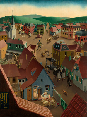 Small Town by Day : 1922 23 : Georg Scholz : Archival Quality Art Print 