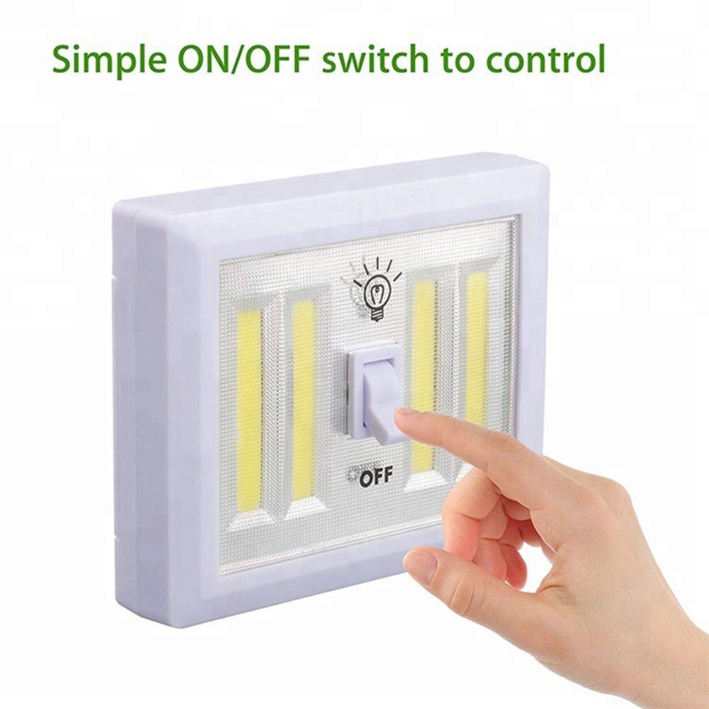 Home Indoor 4 COB LED Battery Operated Wireless Light Switch with On