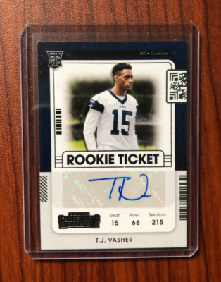 2021 Panini Contenders TJ Vasher Rookie Ticket Auto Autograph RC
