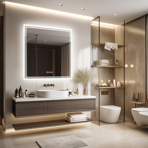 Smart High Luminance LED Bathroom Mirror Anti-fog Makeup Adjustable 3Color Light - Picture 7 of 18