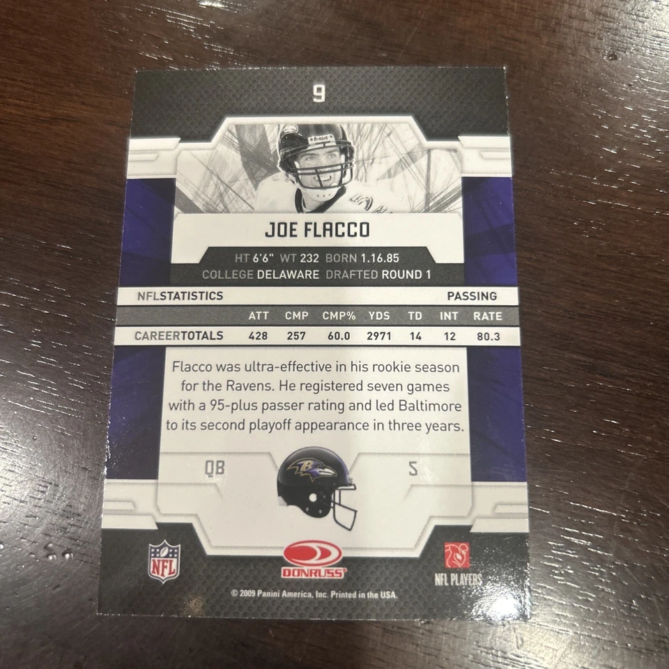 2009 Donruss Elite - #9 Joe Flacco - Image 2 of 2