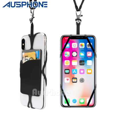 Universal Silicone Cell phone Lanyard ID Credit Card Holder Wallet