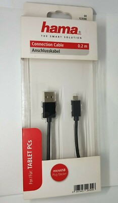 Hama Connection Cable  USB -Micro-USB Kabel (0,2 m) Schwarz Ladekabel f Tablets 