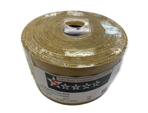 2-3/4"20 YARD PSA GOLD ROLL STICKY 80 Grit Auto Body Heavy Duty Sanding 1 Roll - Picture 2 of 8