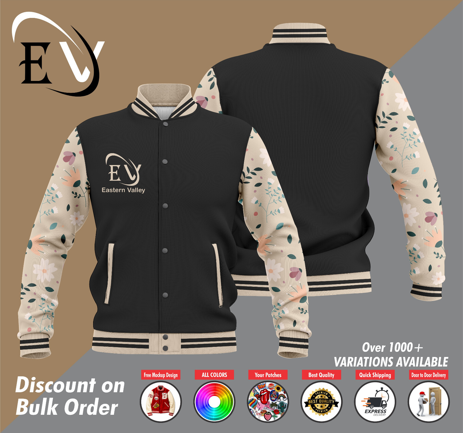 Custom Letterman Sublimation Varsity Jacket Personalized with Your Design  